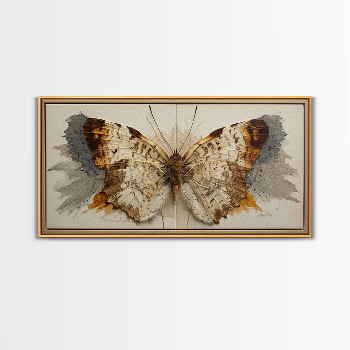Butterfly Specimen Composition Framed Canvas Print, Animal Art, Digital Prints, Living Room Decor, Fine Art, Creature, ANI-2x1-43