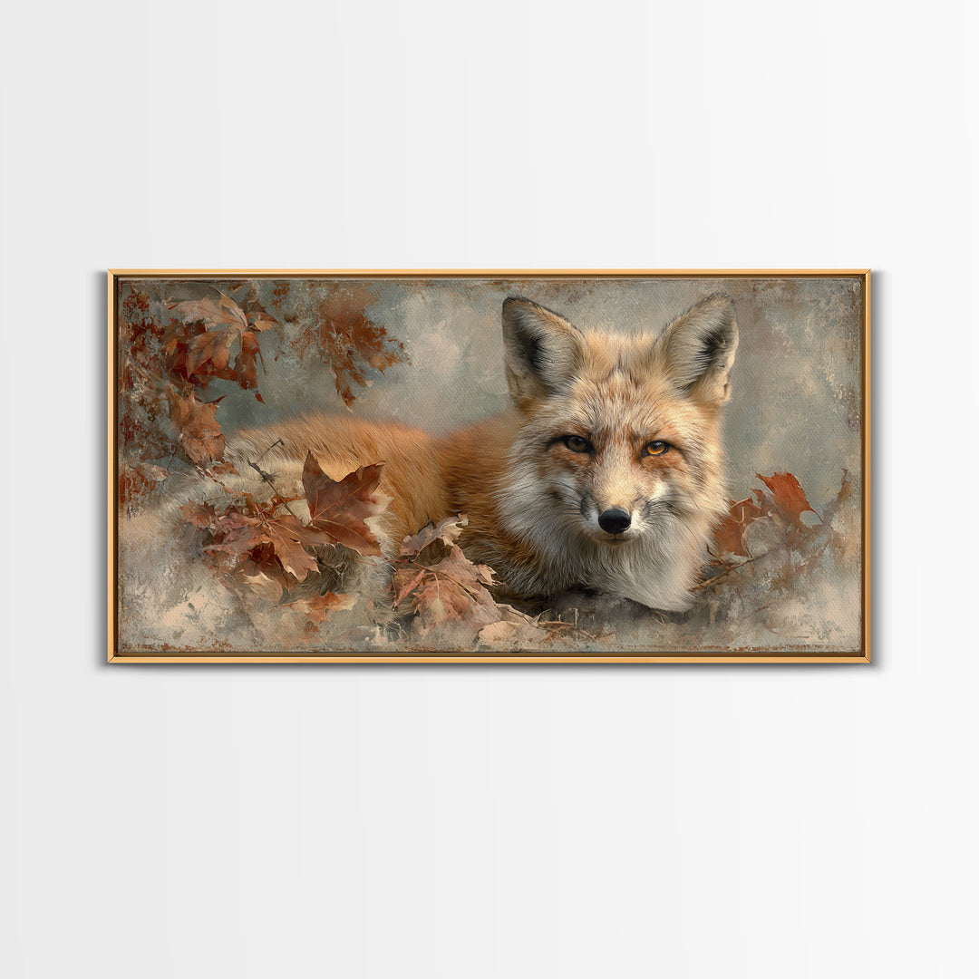 Dignified Fox Portrait Canvas Print, Animal Art, Digital Wall Art, Living Room Decor, Fine Art, Creature, Modern Wall Art, ANI-2x1-69