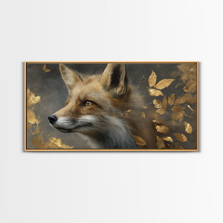 Dignified Fox Portrait Canvas Print, Animal Art, Digital Wall Art, Living Room Decor, Fine Art, Creature, Modern Wall Art, ANI-2x1-93