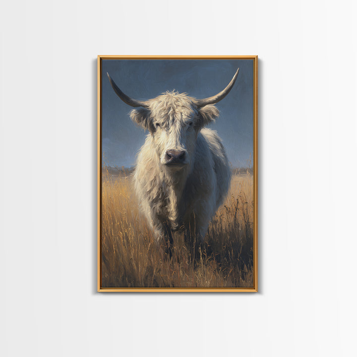 Gentle Cow Portrait Canvas Print, Animal Art, Gallery Decor, Living Room Decor, Fine Art, Creature, Contemporary Art, ANI-2x3-15