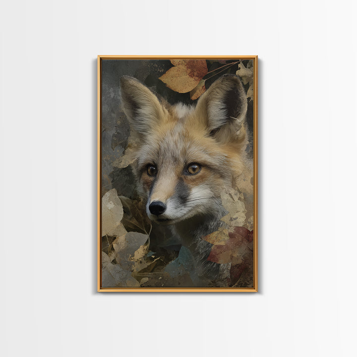 Dignified Fox Portrait Canvas Print, Animal Art, Art Deco, Living Room Decor, Fine Art, Creature, Cat Art, Safari Nursery Decor, ANI-2x3-57