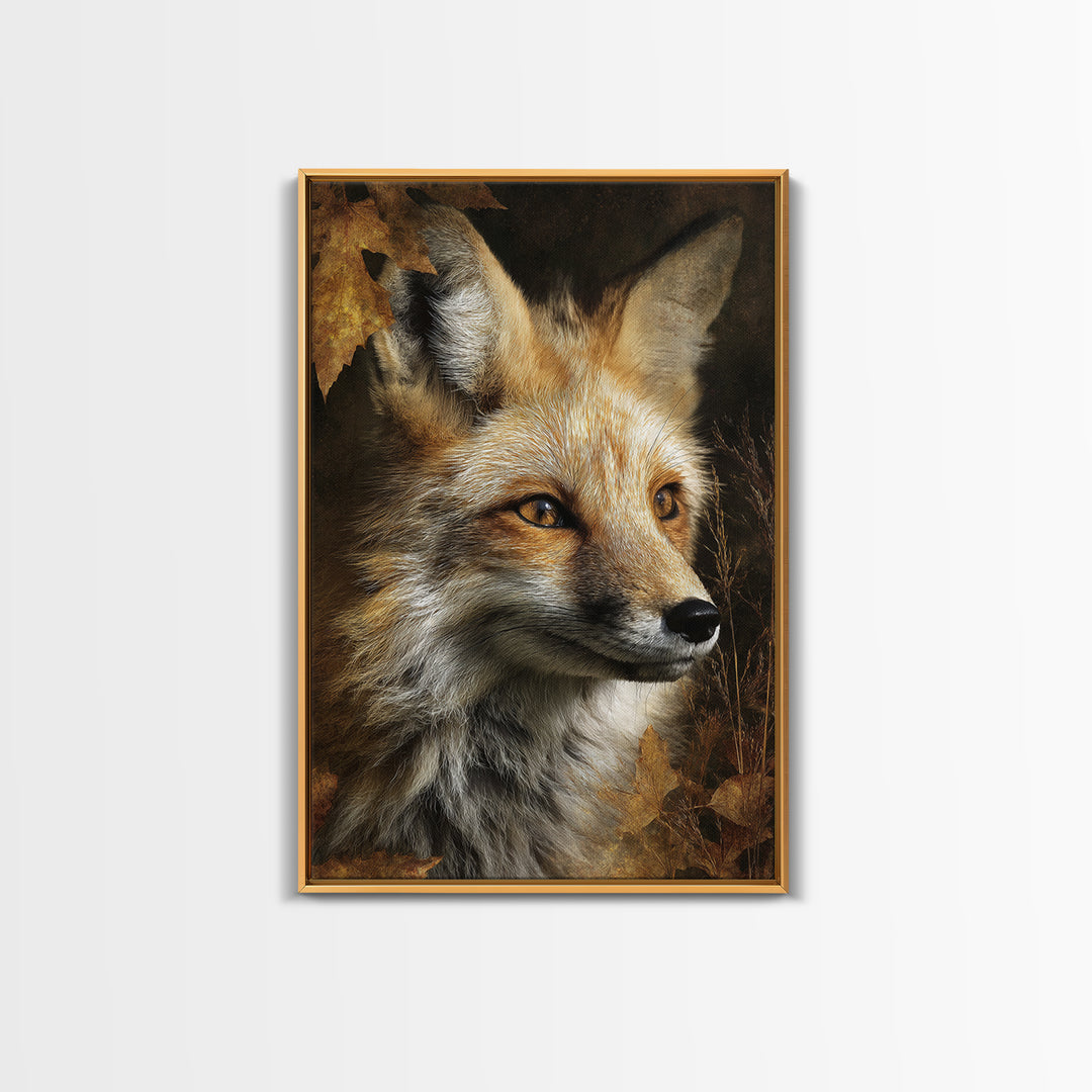 Dignified Fox Portrait Canvas Print, Animal Art, Art Deco, Living Room Decor, Fine Art, Creature, Cat Art, Safari Nursery Decor, ANI-2x3-81