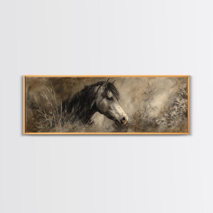Majestic Horse Head Canvas Print, Animal Art, Art, Living Room Decor, Fine Art, Creature, Original Art, Nursery Wall Art, ANI-3x1-43