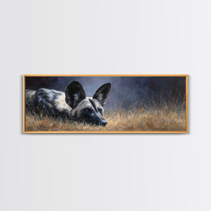 Dog Portrait with Painterly Collar and Loyal Framed Canvas Print, Animal Art, Printable Wall Art, Living Room Decor, Creature, ANI-3x1-5
