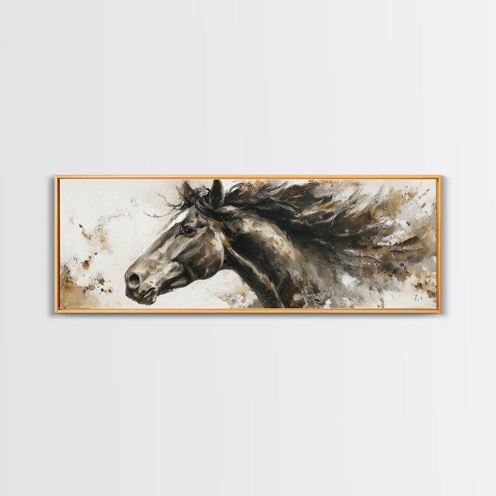 Majestic Horse Head Framed Canvas Print, Animal Art, Printable, Living Room Decor, Abstract Art, Creature, Nursery, ANI-3x1-67