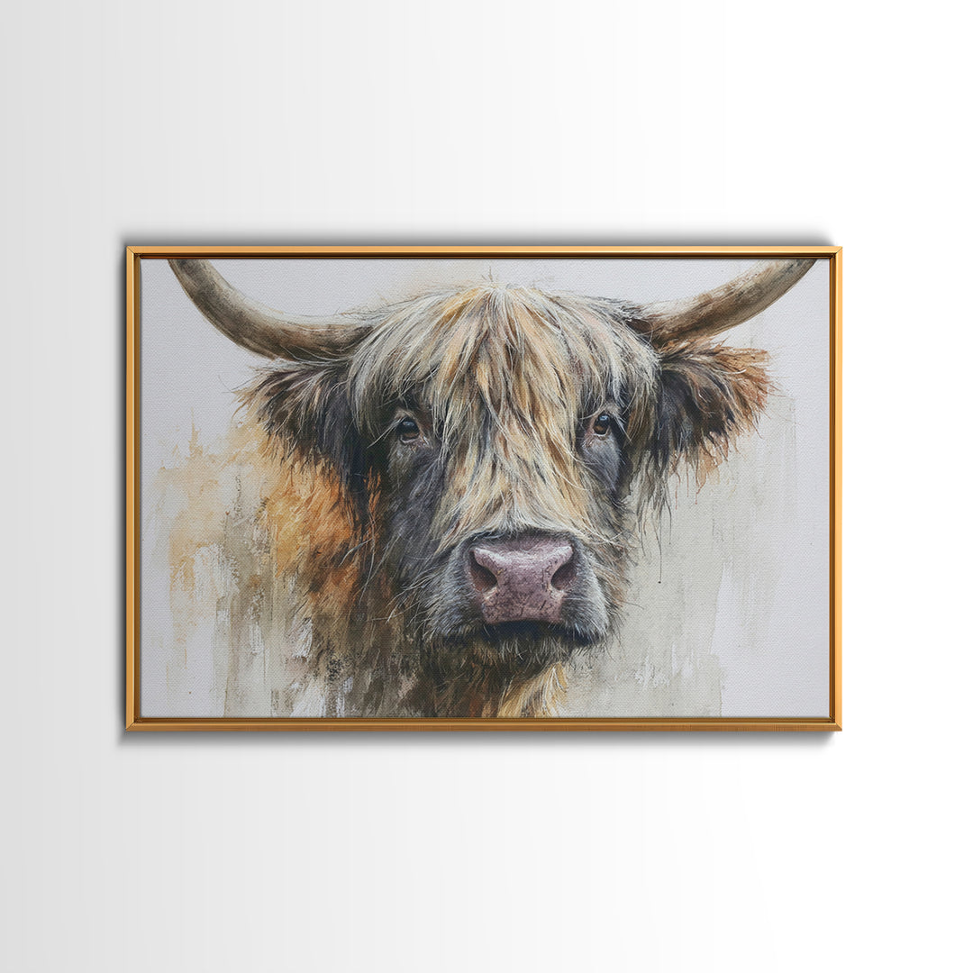 Gentle Cow Portrait Canvas Print, Animal Art, Living Room Decor, Fine Art, Creature, Fine Art Print, Statement Artwork, ANI-3x2-11