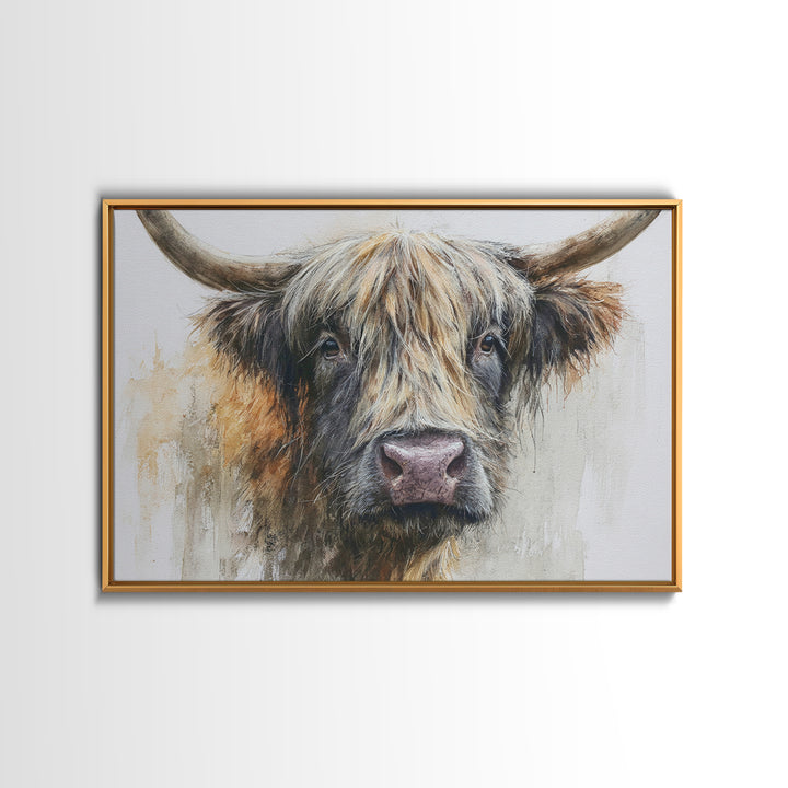 Gentle Cow Portrait Canvas Print, Animal Art, Living Room Decor, Fine Art, Creature, Fine Art Print, Statement Artwork, ANI-3x2-11