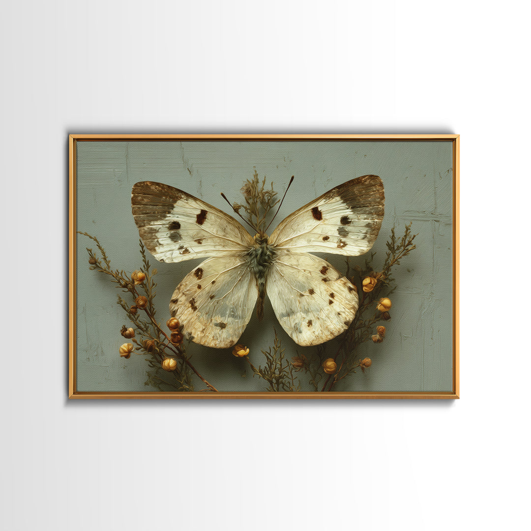 Butterfly Specimen Composition Canvas Print, Animal Art, Art Deco, Living Room Decor, Creature, Cat Art, Safari Nursery Decor, ANI-3x2-3