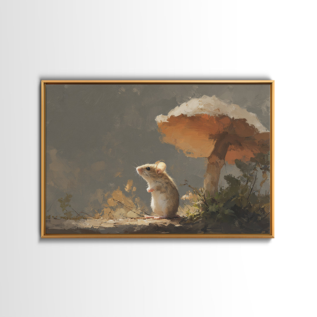 Tiny Field Mouse Canvas Print, Animal Art, Nursery Decor, Living Room Decor, Fine Art, Creature, Nursery Art, Cat Art, ANI-3x2-38