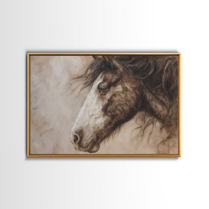 Majestic Horse Head Framed Canvas Print, Animal Art, Home Decor, Living Room Decor, Abstract Art, Creature, Art Deco, ANI-3x2-7