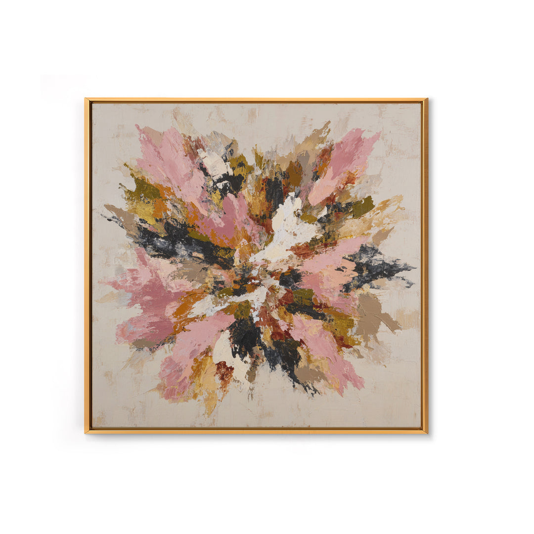 Contemporary Abstract with Layered Pigments and Energetic Canvas Print, Art, Framed Wall Art, Living Room Decor, ART-1x1-2