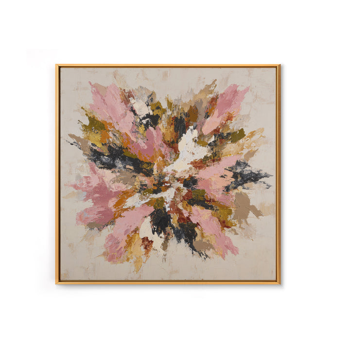 Contemporary Abstract with Layered Pigments and Energetic Canvas Print, Art, Framed Wall Art, Living Room Decor, ART-1x1-2