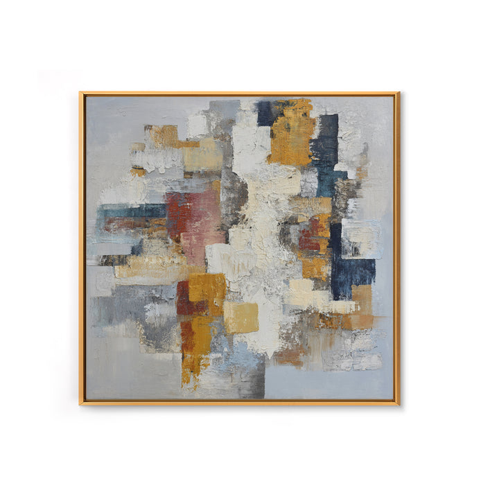Contemporary Abstract with Layered Pigments and Energetic Canvas Print, Art, Black Art, Living Room Decor, Abstract Art, ART-1x1-26