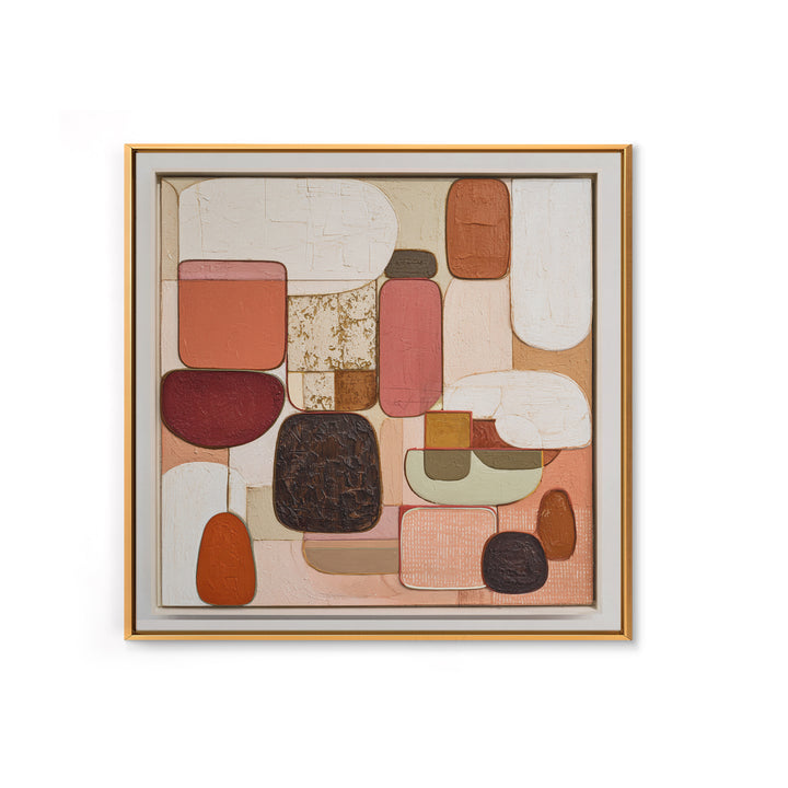 Modern Sculptural Shapes Rendered as Painted Forms Canvas Print, Art, Framed Art, Living Room Decor, Abstract Art, ART-1x1-54