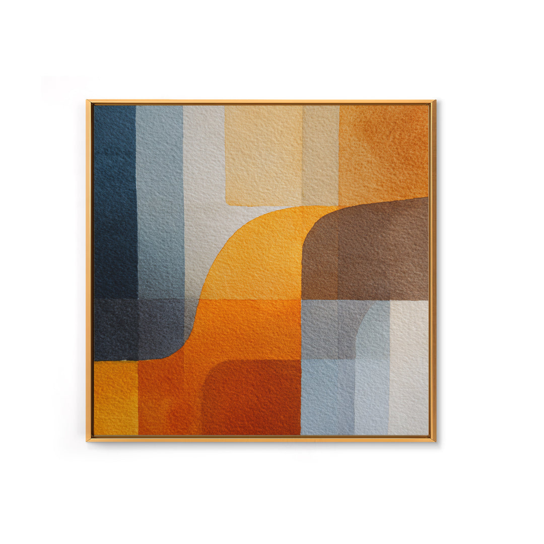 Geometric Color Study Framed Canvas Print, Art, Pink Wall Art, Living Room Decor, Fine Art, Textured Painting, ART-1x1-57