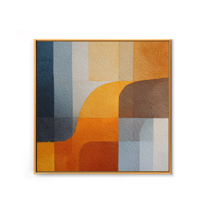 Geometric Color Study Framed Canvas Print, Art, Pink Wall Art, Living Room Decor, Fine Art, Textured Painting, ART-1x1-57