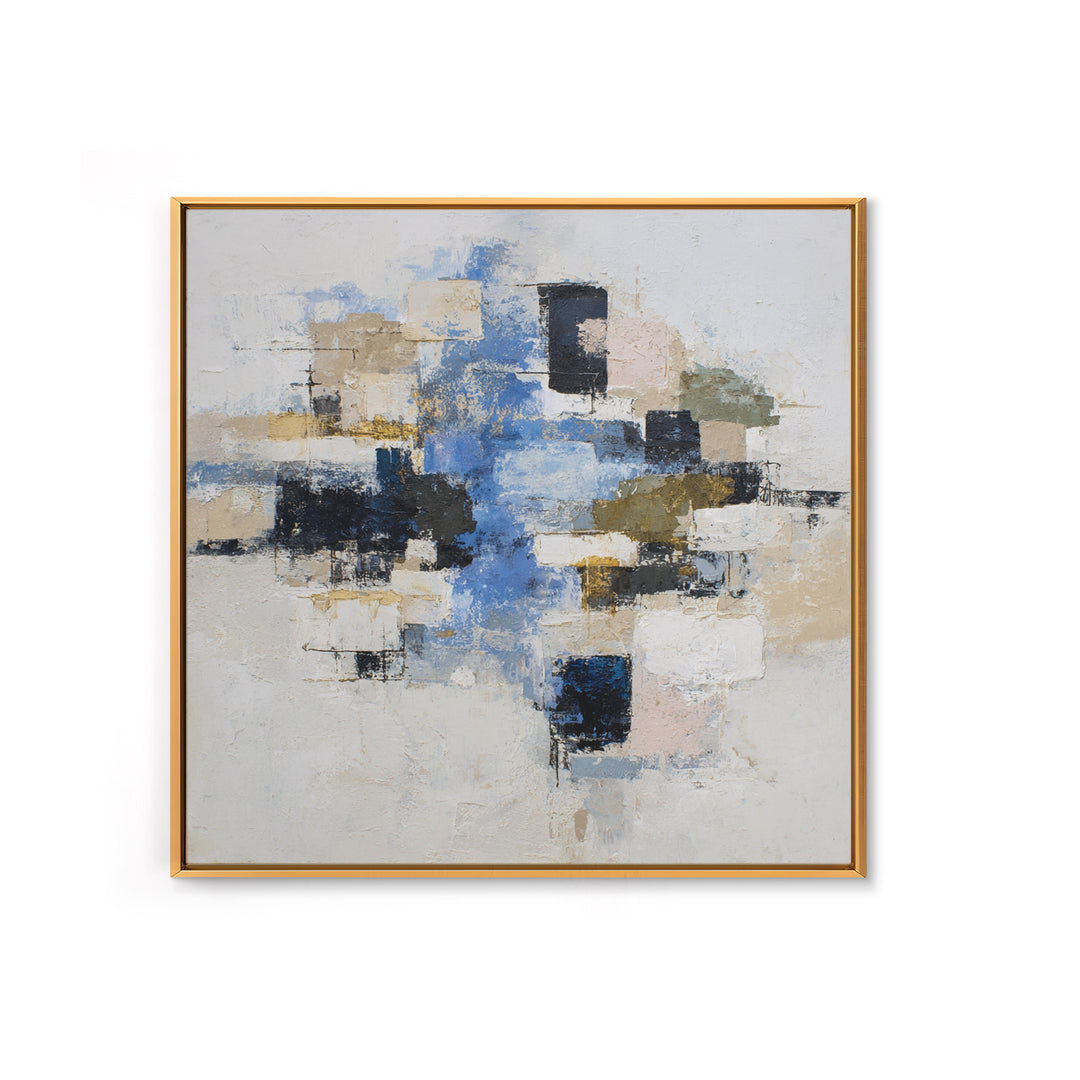 Abstract Water Forms Framed Canvas Print, Art, Pink Wall Art, Living Room Decor, Abstract Art, Textured Painting, ART-1x1-67