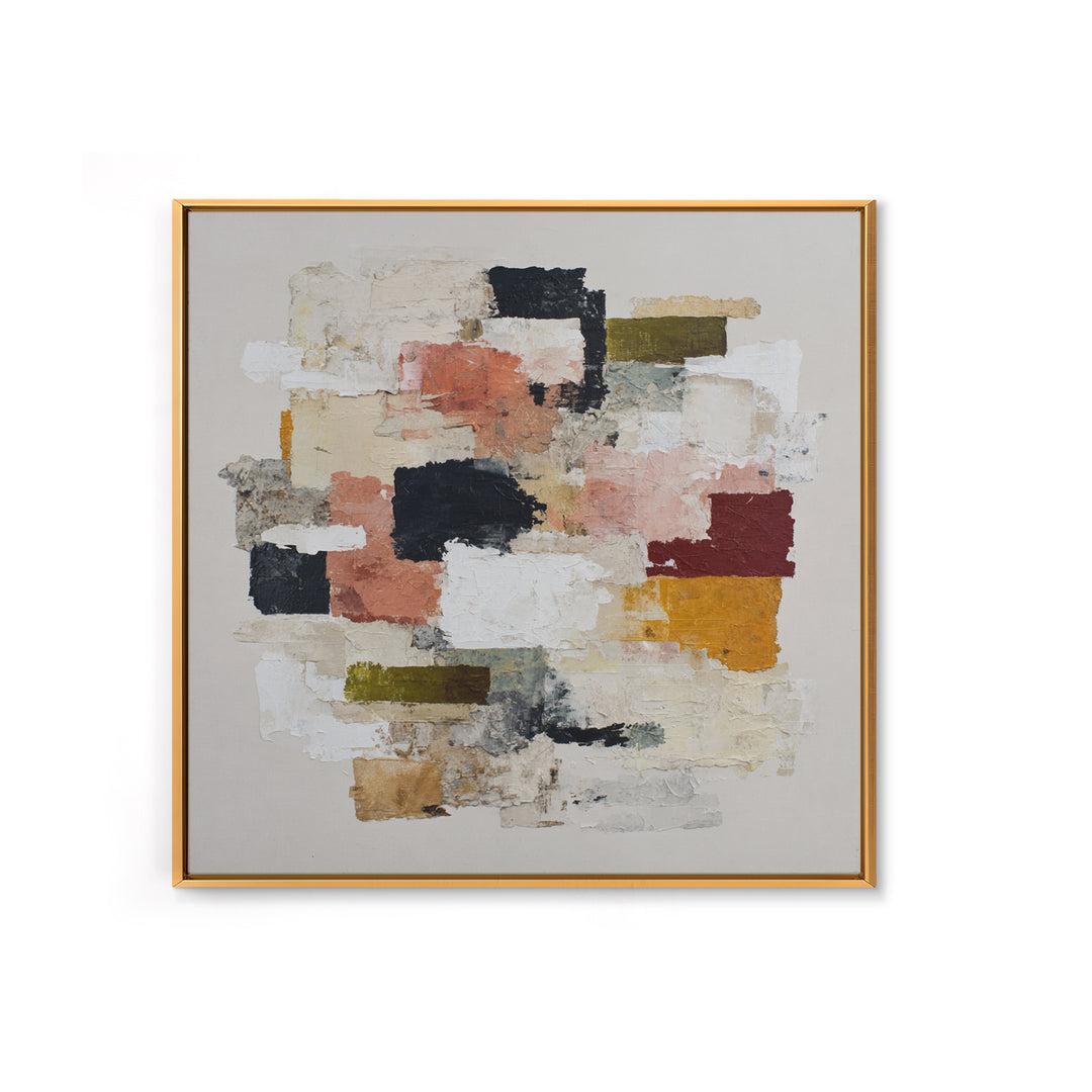 Contemporary Abstract with Layered Pigments and Energetic Canvas Print, Art, Abstract Wall Art, Living Room Decor, ART-1x1-74