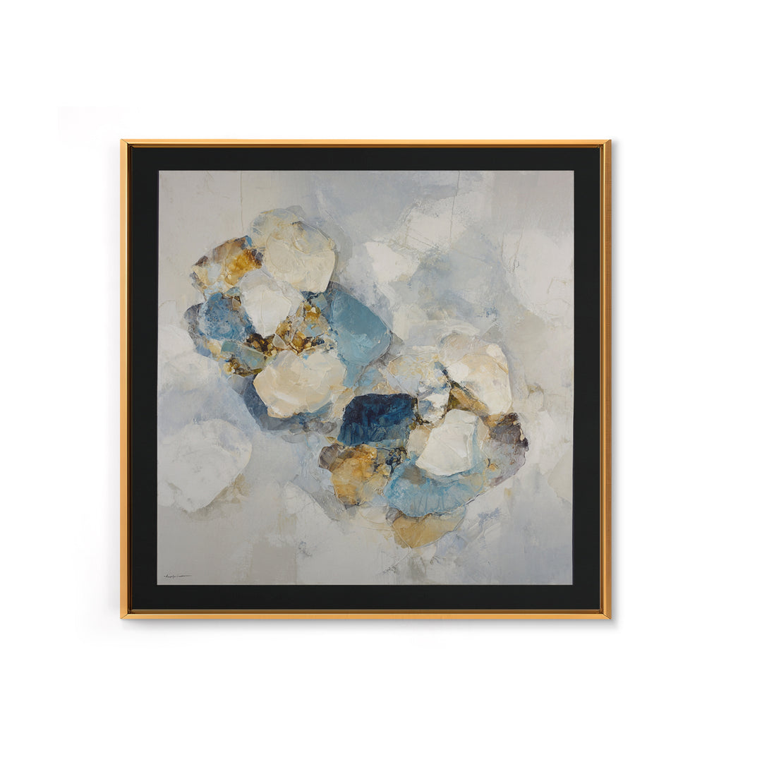 Modern Sculptural Shapes Rendered as Painted Forms Framed Canvas Print, Art, Resin Art, Living Room Decor, Abstract Art, ART-1x1-78