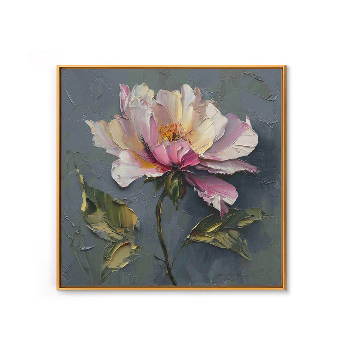 Romantic Floral Oil Painting Framed Canvas Print, Art, Art Commission, Living Room Decor, Oil Painting, Black Art, ART-1x1-8