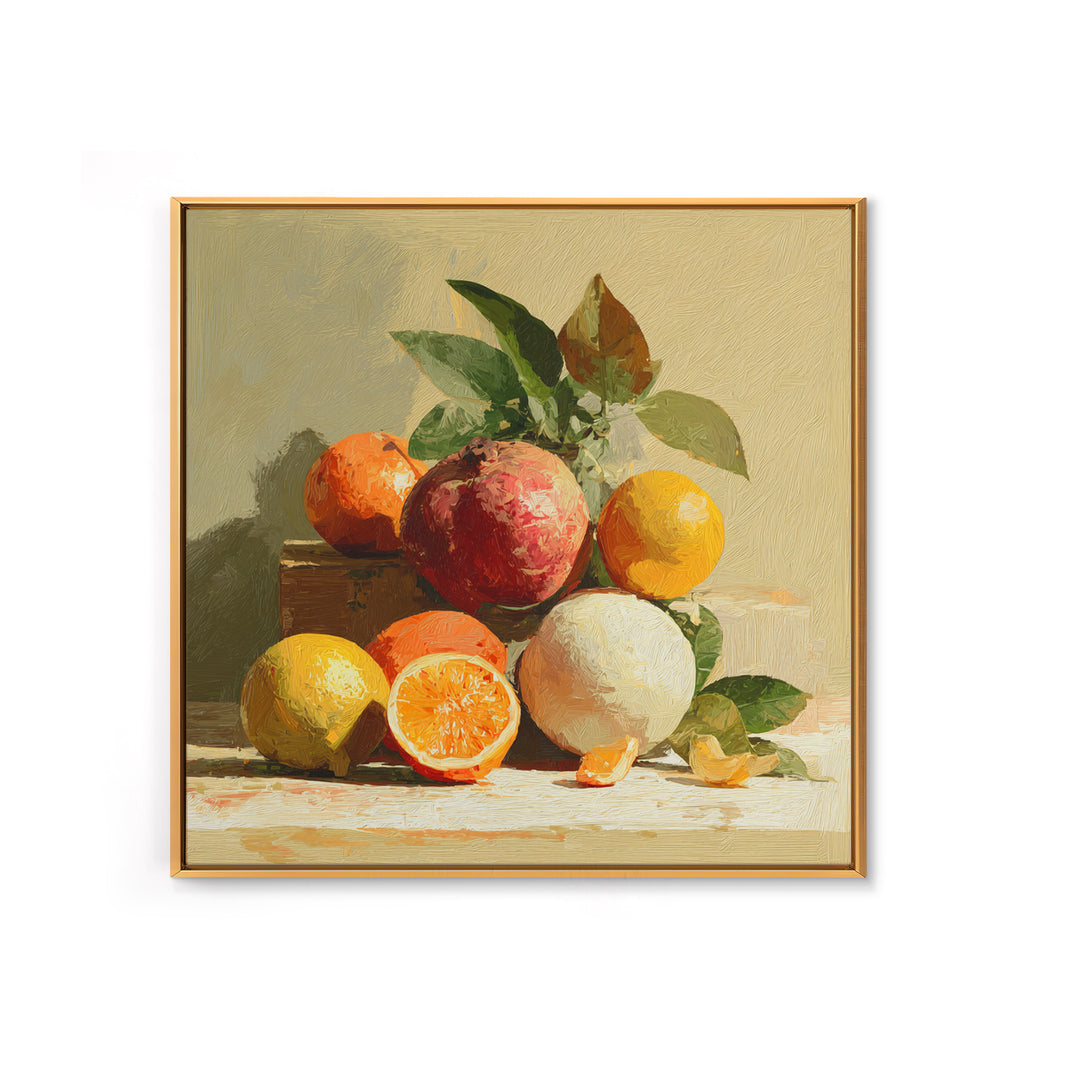 Bold Pop Fruit Composition Framed Canvas Print, Art, Luxury Decor, Living Room Decor, Fine Art, Metal Wall Art, ART-1x1-88