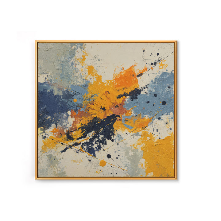 Contemporary Abstract with Layered Pigments and Energetic Canvas Print, Art, Gallery Decor, Living Room Decor, Abstract Art, ART-1x1-98