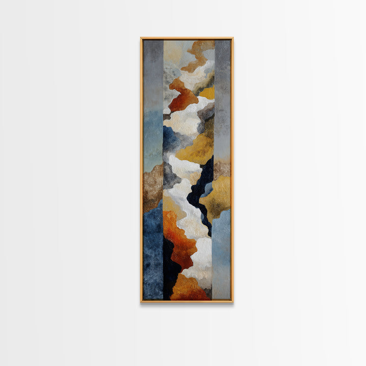 Contemporary Abstract with Layered Pigments and Energetic Canvas Print, Art, Framed Art, Living Room Decor, Fine Art, ART-1x3-14