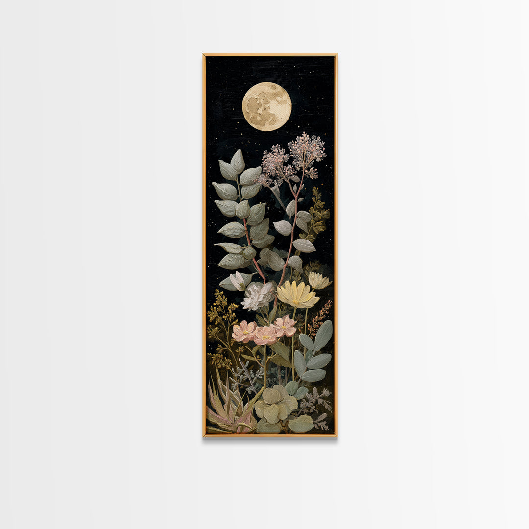 Celestial Moon Study Canvas Print, Art, Digital Art, Living Room Decor, Oil Painting, Abstract Art, Canvas Art, ART-1x3-33