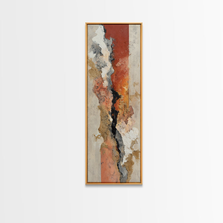Contemporary Abstract with Layered Pigments and Energetic Canvas Print, Art, Framed Art, Living Room Decor, Fine Art, ART-1x3-38