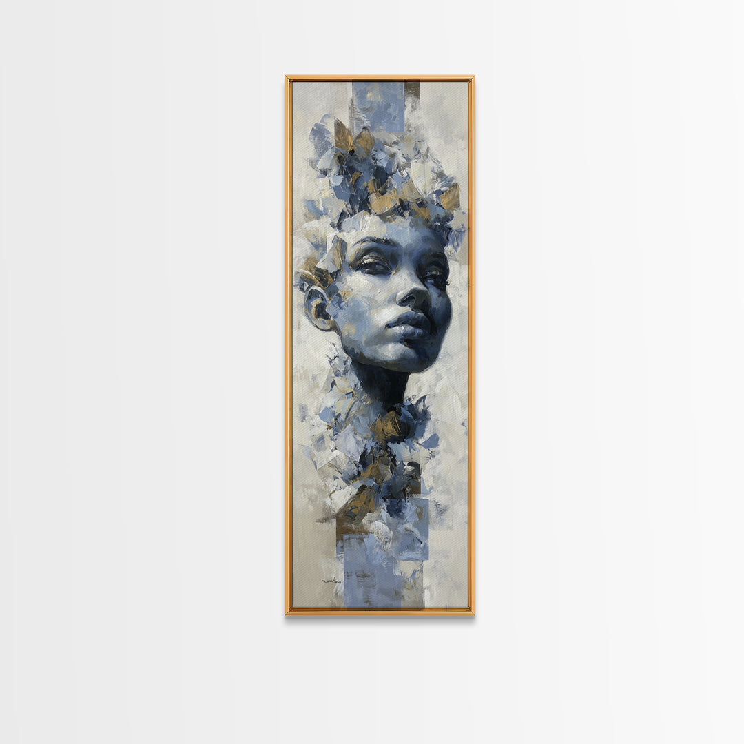 Expressive Portrait with Dramatic Light and Textured Canvas Print, Art, Room Decor, Living Room Decor, Fine Art, ART-1x3-40
