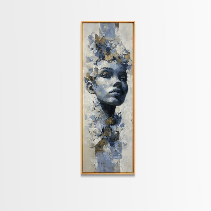 Expressive Portrait with Dramatic Light and Textured Canvas Print, Art, Room Decor, Living Room Decor, Fine Art, ART-1x3-40