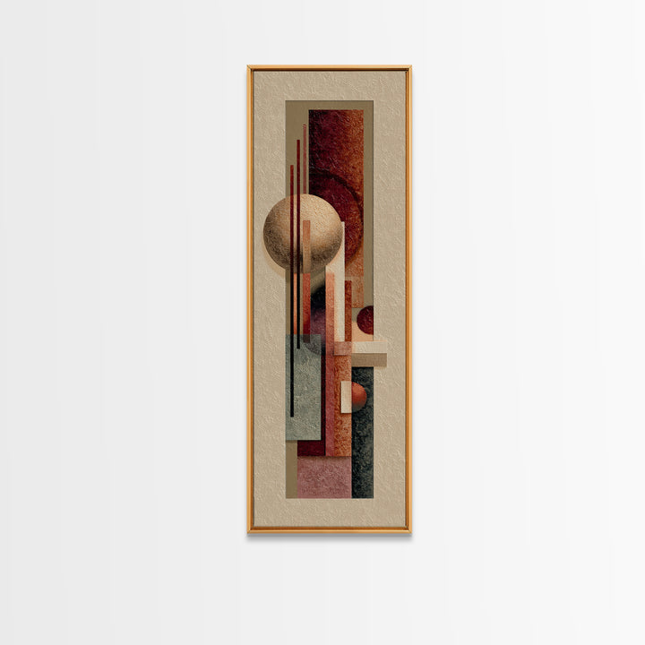Modern Sculptural Shapes Rendered as Painted Forms Canvas Print, Art, Wood Wall Art, Living Room Decor, Fine Art, ART-1x3-42