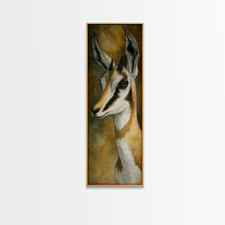 Elegant Animal Portrait Framed Canvas Print, Art, Textured Wall Art, Living Room Decor, Oil Painting, Gallery Decor, ART-1x3-54