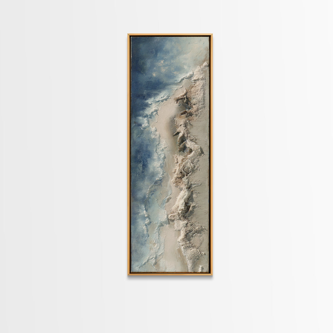 Dramatic Seascape with Foam and Storm Clouds Canvas Print, Art, Luxury Decor, Living Room Decor, Abstract Art, ART-1x3-60
