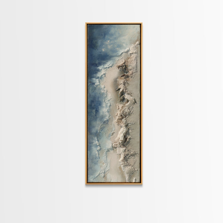 Dramatic Seascape with Foam and Storm Clouds Canvas Print, Art, Luxury Decor, Living Room Decor, Abstract Art, ART-1x3-60