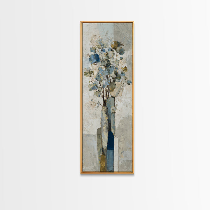 Modern Sculptural Shapes Rendered as Painted Forms Framed Canvas Print, Art, Boho Wall Art, Living Room Decor, Abstract Art, ART-1x3-66