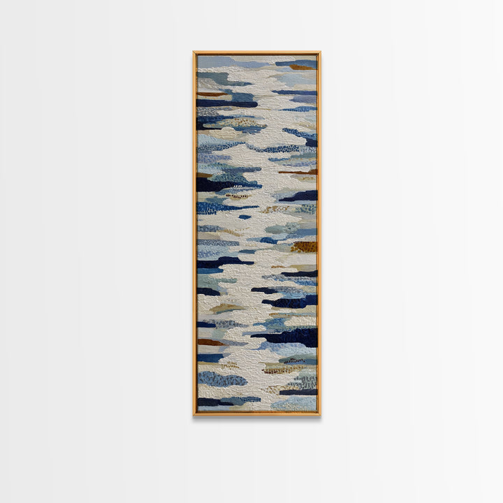 Abstract Water Forms Framed Canvas Print, Art, Wall Art Prints, Living Room Decor, Fine Art, Ai Art, Textured Wall Art, ART-1x3-79