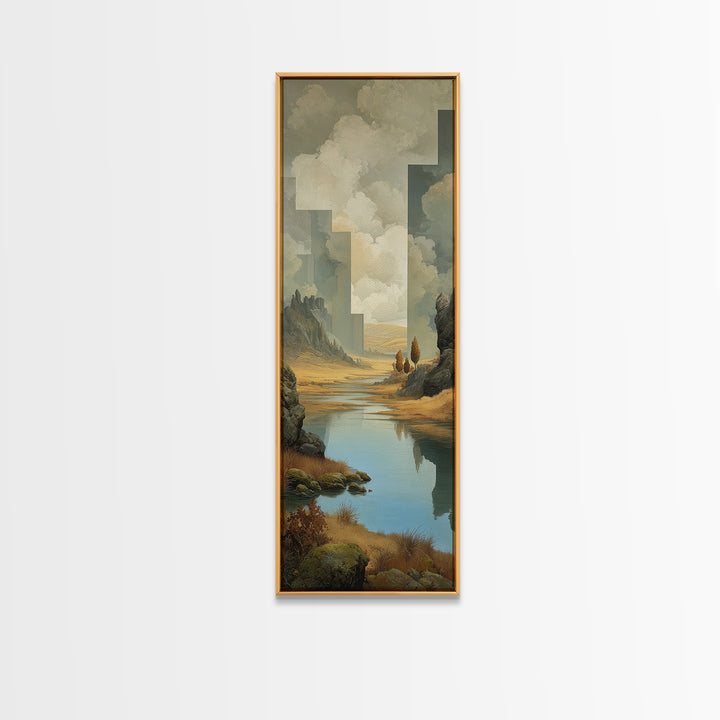 Surreal Dream Landscape Canvas Print, Art, Canvas Wall Art, Living Room Decor, Oil Painting, Boho Wall Art, Pink Wall Art, ART-1x3-95