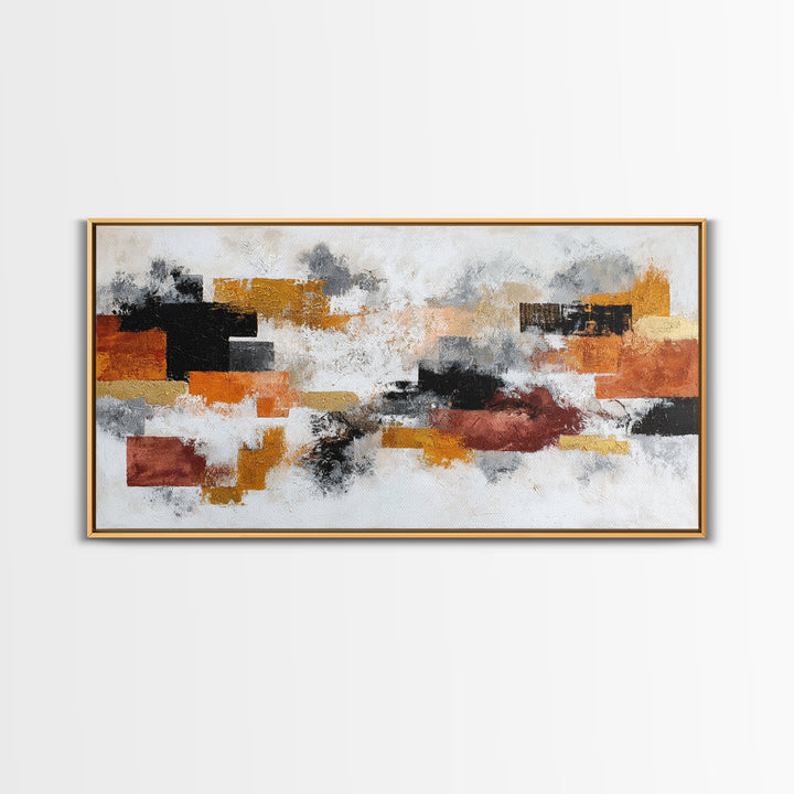 Contemporary Abstract with Layered Pigments and Energetic Canvas Print, Art, Gallery Decor, Living Room Decor, Abstract Art, ART-2x1-22
