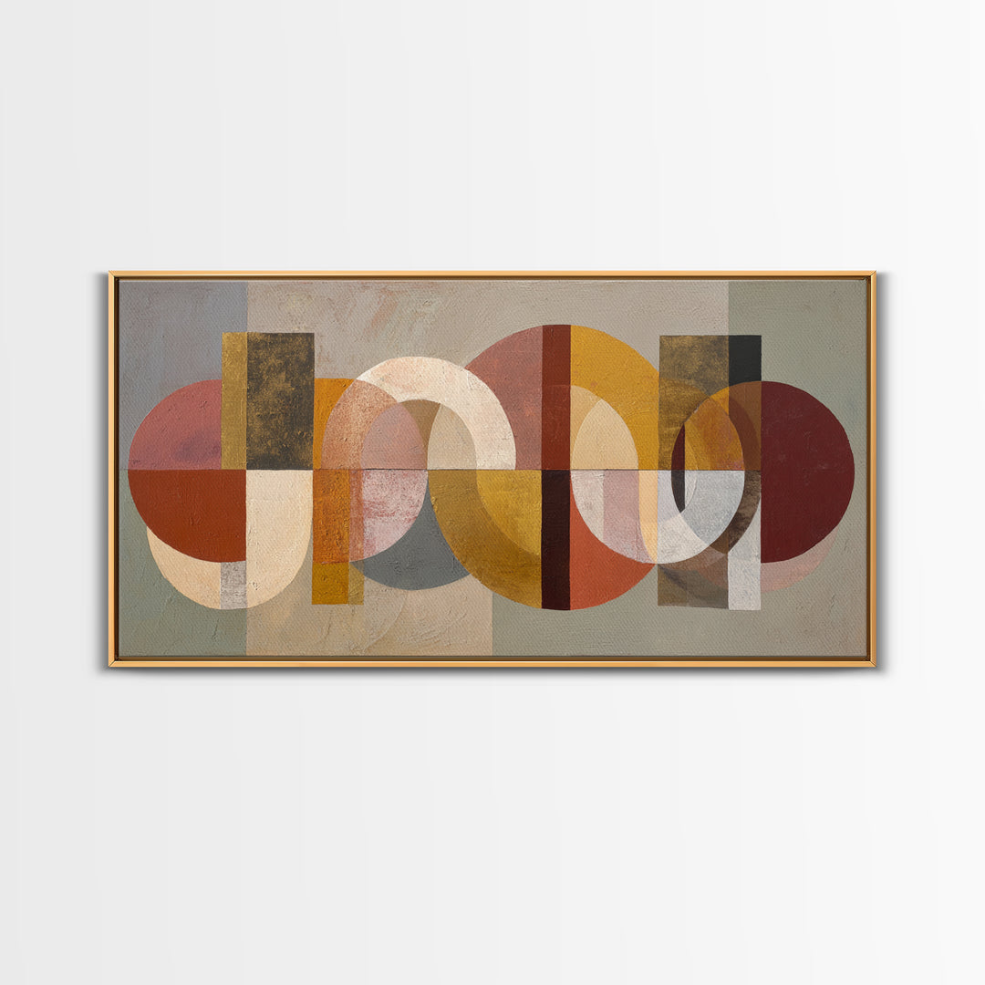 Geometric Color Study Canvas Print, Art, Living Room Decor, Abstract Art, Art Nouveau, Framed Wall Art, Canvas Wall Art, ART-2x1-53