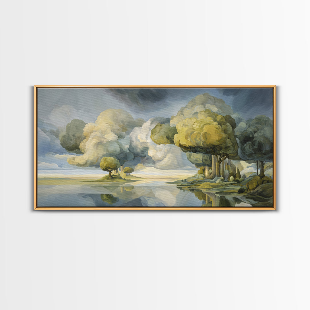 Surreal Dream Landscape Framed Canvas Print, Art, Large Wall Art, Living Room Decor, Fine Art, Prints Wall Art, ART-2x1-55