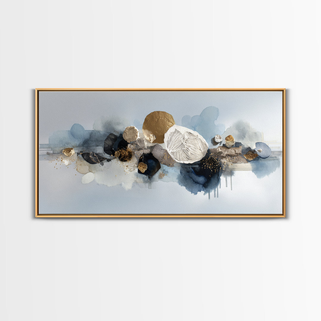 Modern Sculptural Shapes Rendered as Painted Forms Canvas Print, Art, Contemporary Art, Living Room Decor, Abstract Art, ART-2x1-74
