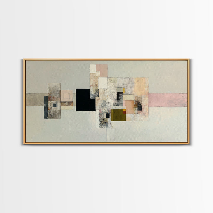Geometric Color Study Canvas Print, Art, Living Room Decor, Abstract Art, Art Nouveau, Framed Wall Art, Canvas Wall Art, ART-2x1-77