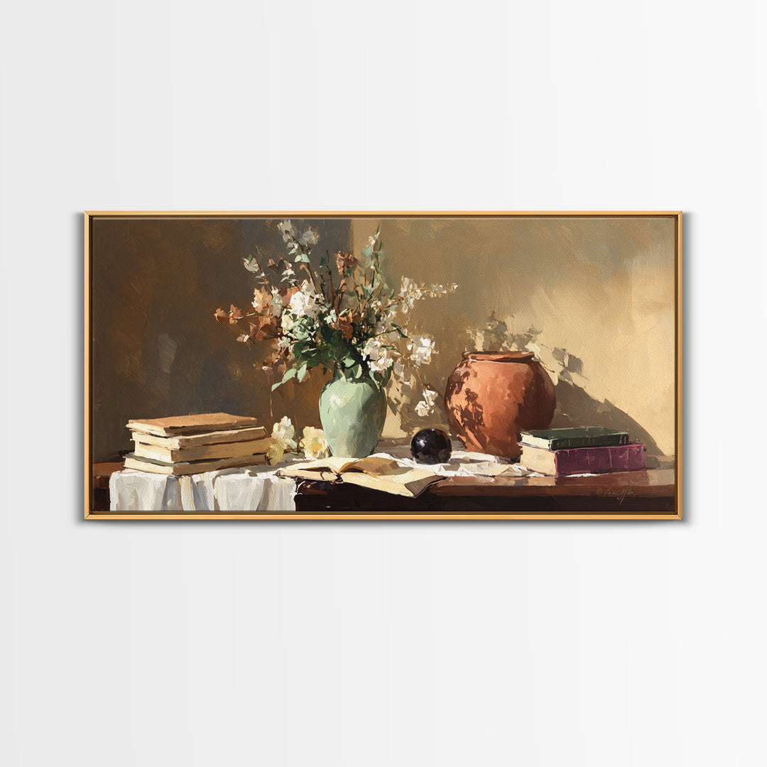 Sunlit Interior Still Life Canvas Print, Art, Room Decor, Living Room Decor, Fine Art, Art Commission, Digital Wall Art, ART-2x1-82