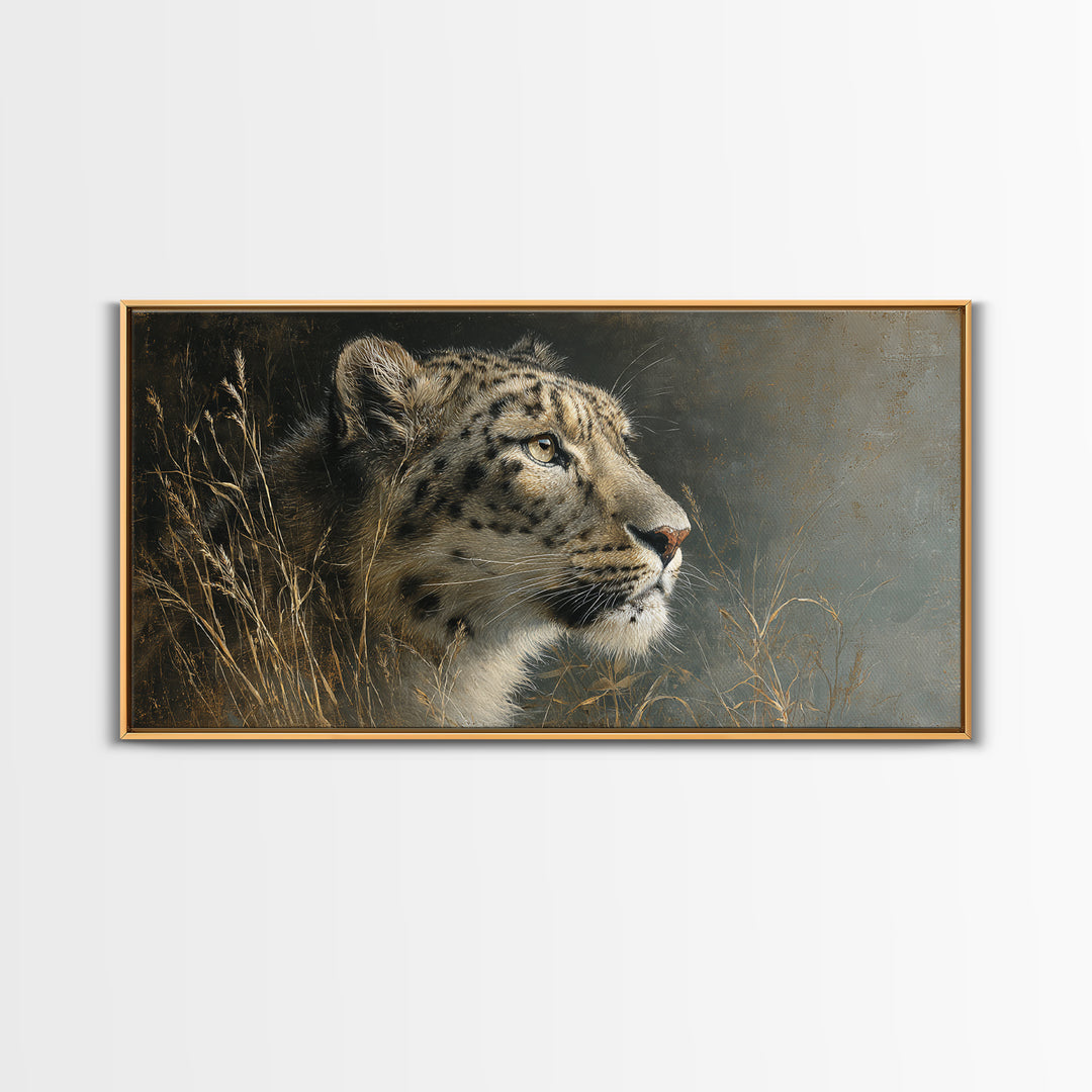 Elegant Animal Portrait Framed Canvas Print, Art, Textured Painting, Living Room Decor, Fine Art, Digital Wall Art, ART-2x1-86