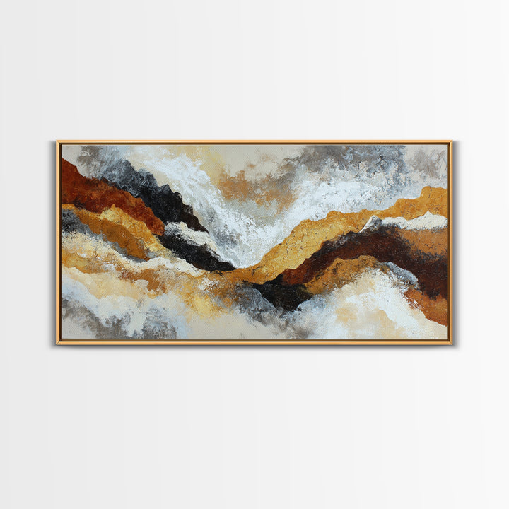 Contemporary Abstract with Layered Pigments and Energetic Canvas Print, Art, Minimalist Decor, Living Room Decor, Fine Art, ART-2x1-94