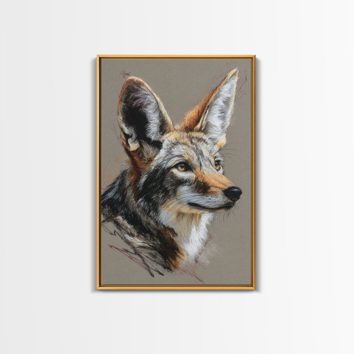 Elegant Animal Portrait Framed Canvas Print, Art, Home Decor, Living Room Decor, Fine Art, Minimalist Decor, ART-2x3-26