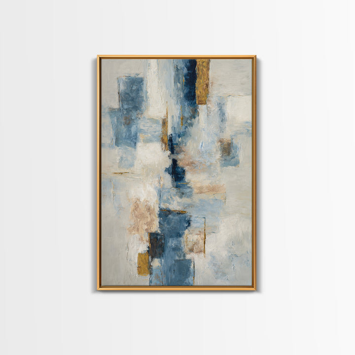 Modern Sculptural Shapes Rendered as Painted Forms Framed Canvas Print, Art, Luxury Decor, Living Room Decor, Abstract Art, ART-2x3-38