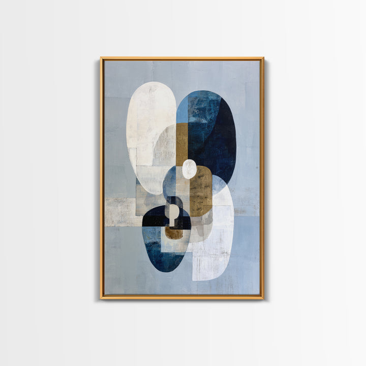 Modern Sculptural Shapes Rendered as Painted Forms Canvas Print, Art, Wall Art, Living Room Decor, Fine Art, ART-2x3-62