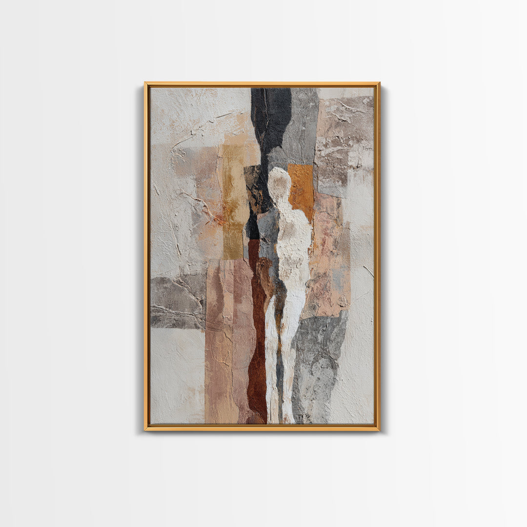 Textured Neutral Abstraction Framed Canvas Print, Art, Art Print, Living Room Decor, Abstract Art, Canvas Wall Art, ART-2x3-69